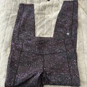 Lululemon hi rise wunder under leggings luxtreme purple galaxy splatter 8